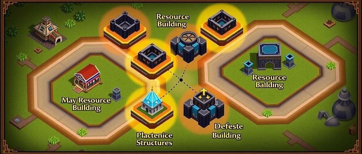 Cumin Rise Legendary optimal city layout showing strategic placement of resource buildings and defensive structures